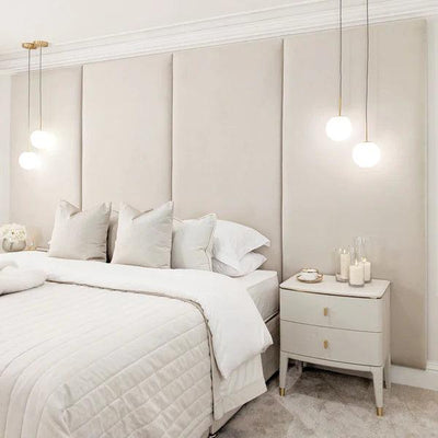 Velvet Double Width Individual Upholstered Headboard Wall Panel - 90cm CK Sofas Inc