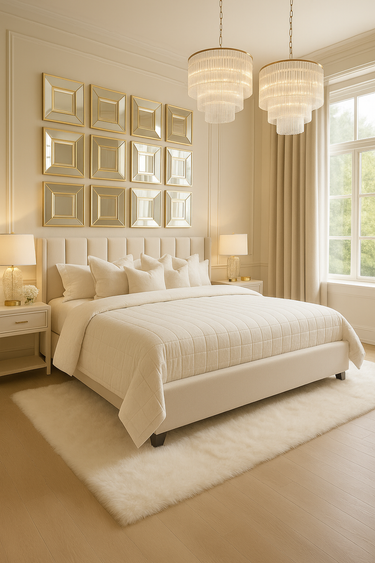 Jessica Vanilla Velvet Panelled Storage Bed CK Sofas Inc.