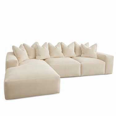 Regency Cream Velvet Pillow Back Sofa