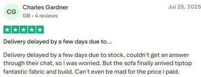Customer review screenshot