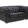 Chesterfield Leather 2 Seater - Black CK Sofas Inc