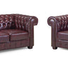 Chesterfield Leather Sofa Set - Oxblood CK Sofas Inc