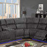 Electric Recliner Large Corner Sofa - Grey Fabric Couchek